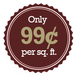 only 99 cents per sq/ft badge