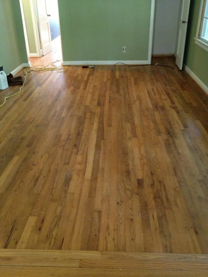 Before our hardwood floor resurfacing service