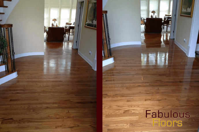 Before and after hardwood floor resurfacing in poway, ca