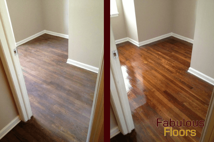before and after wood floor refinishing near san diego