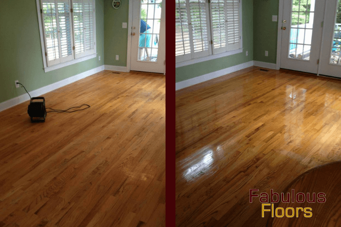 before and after wood floor refinishing escondido