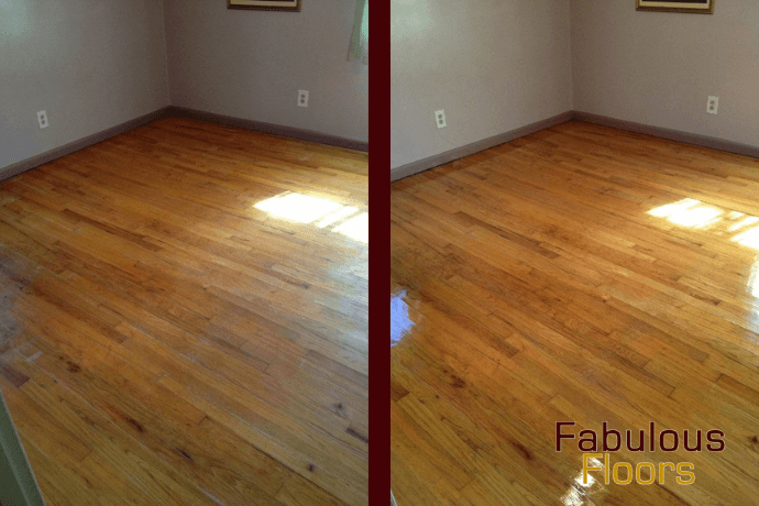 before and after of a hardwood floor refinishing service in lemon grove, ca