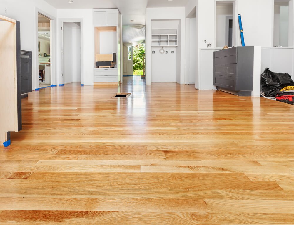 resurfaced hardwood floors in kitchen