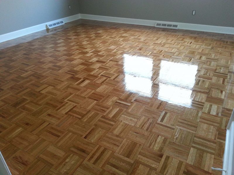 A refinished parquet floor in a jamul home