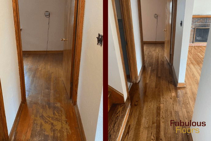 before and after floor refinishing in jamul, ca