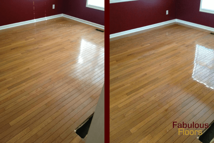 before and after hardwood resurfacing project in alpine, ca